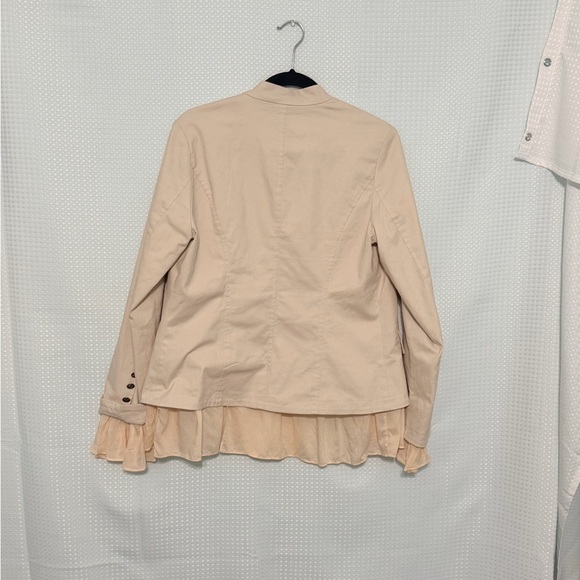 Adore Cream Military Button Romantic Ruffle Jacket Blazer Size Medium - Picture 5 of 8